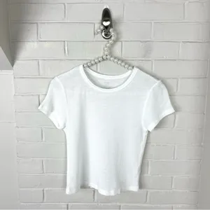 Aerie White Waffle Knit Baby Tee Size XS thumbnail 2
