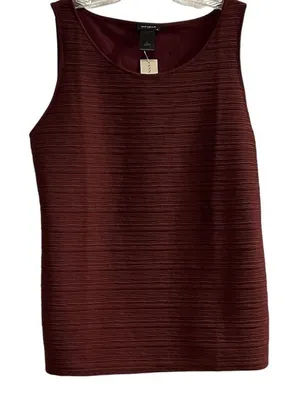 Ann Taylor Women's‎ Burgundy Red Ribbed Sleeveless Tank Top Size M thumbnail 1