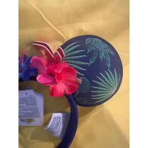 NWT Disney Parks Hawaiian Blue Aulani Stitch Headband Ears thumbnail 2