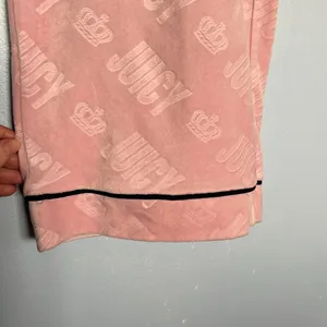 Juicy by Juicy Couture Pink Velour Embellished Logo Pull On Pajama Sweatpants thumbnail 2