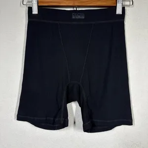 Skims Cotton Collection Ribbed Cotton Blend Jersey Boxer Shorts Sz Small thumbnail 3