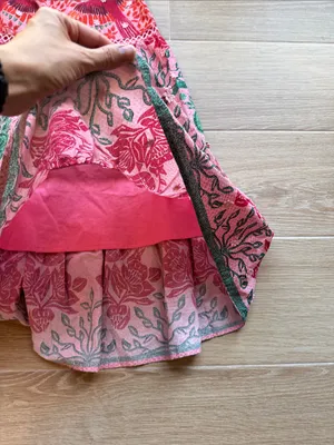 Farm Rio Ainika Print Macaws Maxi Skirt Size Medium Red Pink Green $260 thumbnail 5