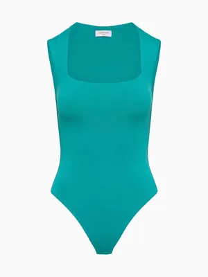 Aritzia Oxidized Teal Original Contour Esteem Square Neck Bodysuit Size XS thumbnail 2