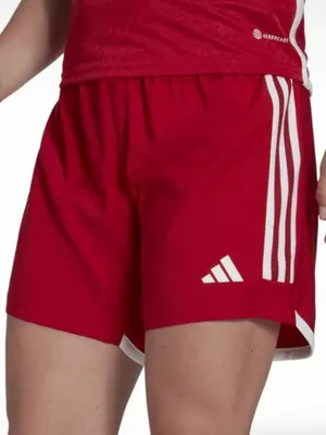Adidas Tiro 23 Women’s Athletic Shorts Red with White Trim Size Small thumbnail 5