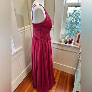 JJ's House Berry Chiffon Pleated A-Line Floor-Length Bridesmaid Dress S/M thumbnail 12