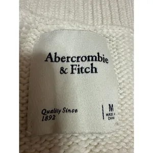 Abercrombie & Fitch Women's Cream Sleeveless V Neck Cropped Tank Sweater Top M thumbnail 3