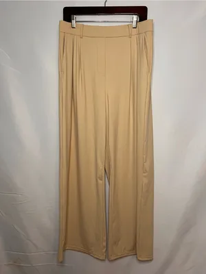 Mooslover Cream High Waist Wide Leg Pleated Trousers Pants Size 12 / Large thumbnail 3