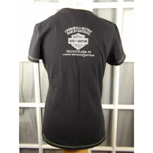Harley Davidson Womens Black‎ V Neck Tshirt Large Black thumbnail 2