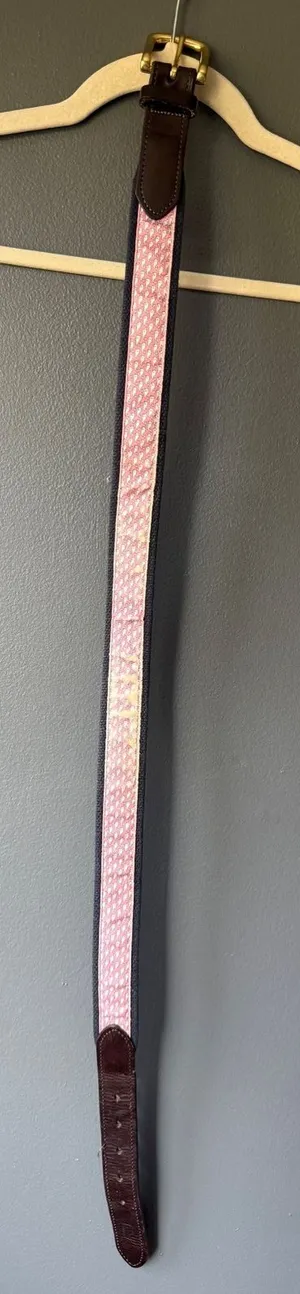Vineyard Vines Pink Whale Patterned Belt Size 32 thumbnail 1