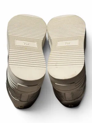Joy Luxe Genuine Leather Bow Platform Sneakers Orthotic Slip On Pewter‎ 7.5W thumbnail 10