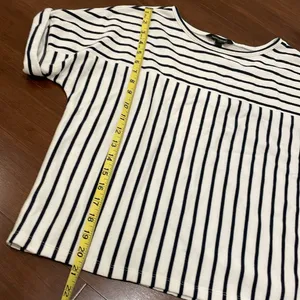 Banana Republic White Black Striped Top thumbnail 4