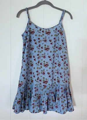Urban Outfitters NWT Blue Floral Dress S thumbnail 2