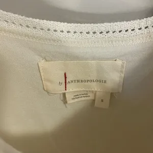 Anthropologie Ruffled Pointelle Knit Mini Dress in Ivory Womens S thumbnail 6