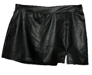 Pleather mini skort Black Size XL thumbnail 1