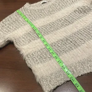 Lush gray and ivory striped sweater thumbnail 4