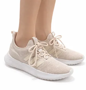 Women's Adidas Cloudfoam Athletic Shoes Beige White Size 8.5 thumbnail 1