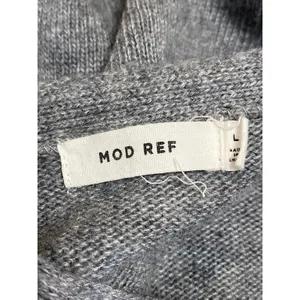 Mod Ref Women's Gray Long Sleeve Button Down Knit Cardigan Sweater Top Size L thumbnail 3