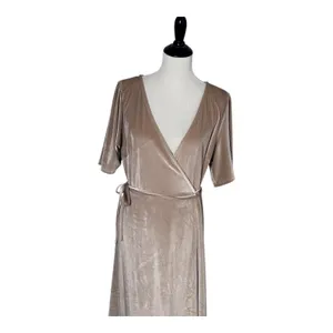 Baltic Born‎ Size-XXL Meghan Velvet Wrap Maxi Dress Champagne thumbnail 10