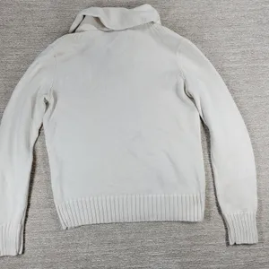 Ralph Lauren Sport Shawl Collar Sweater Womens Small White Preppy Blue Pony thumbnail 16