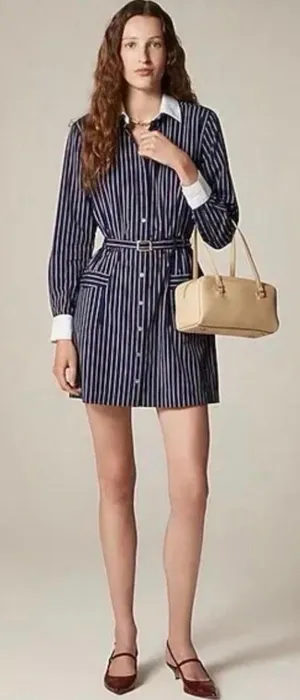 J.Crew Navy Striped Dress thumbnail 1