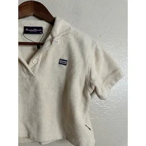 Rowling Blazers Cropped Terry Cloth Polo Cream Womans XS thumbnail 6