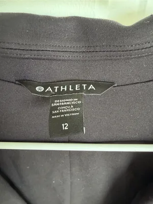 Athleta Eastbound Blazer Black Open Front Career Travel Jacket Size‎ 12 thumbnail 2
