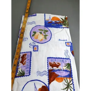 Anthropologie New Label Of Love Printed Wide Leg Linen Pants Sz M‎ Beach Resortwear Dolce Vita thumbnail 7