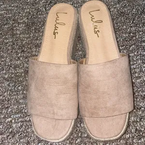 Womens Like New Lulus O'Ahu 2 Mauve Suede Espadrille Platforms thumbnail 6
