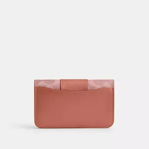 COACH CR542 Essential Slim Card Case Signature Canvas Melon Pink Wallet NWT thumbnail 7