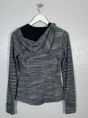 Lululemon Women 8 Heathered Black White Hooded Define Jacket Athleisure thumbnail 5