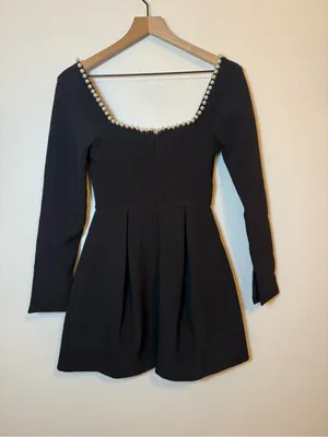 Odd Muse The Ultimate Pearl Mini Dress in Black thumbnail 7