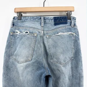 Abercrombie Annie High Rise Girlfriend Jeans 28 6S Short Double Knee Distressed thumbnail 4