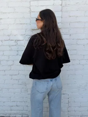 Vintage black beaded oversized t-shirt sz XL #fairycore #whimsygoth thumbnail 4