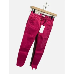 Zara The Skinny‎ Jeans Womens 4 Pink Mid Rise Raw Hem Slim Fit Denim Pants thumbnail 2