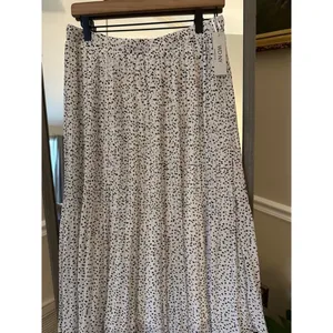 WD·NY White Black Polka Dot Pleated Tiered Midi Maxi Skirt NWT Size M thumbnail 4