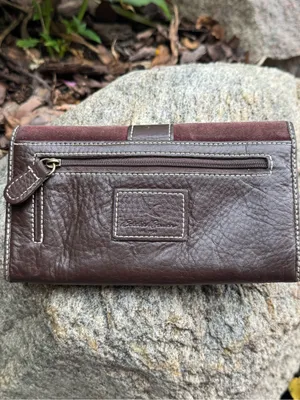 Eddie Bauer Brown Leather Wallet with Suede Flap thumbnail 2