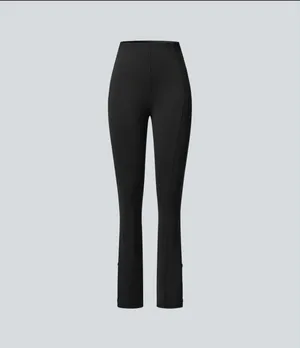 Halara Flex High Waisted Tummy Control Work Pants Black 7/8 Adjustable Hem Small NWT thumbnail 9