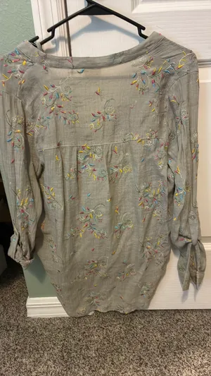 Fig Anthropologie & Flower Embroidered Blouse thumbnail 6