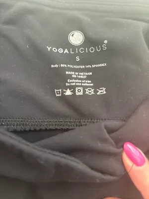 Yogalicious Black Flare Leggings High Waisted Yoga Pants Size S thumbnail 7