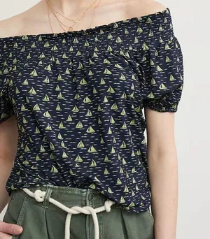 Anthropologie NWT Printed Bow-Back Top thumbnail 1