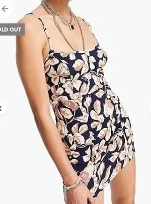 Free People navy floral mini size medium NWT thumbnail 1