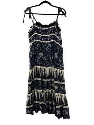 CHRISTIAN LACROIX Floral Green Tiered Maxi Dress Sz M thumbnail 3