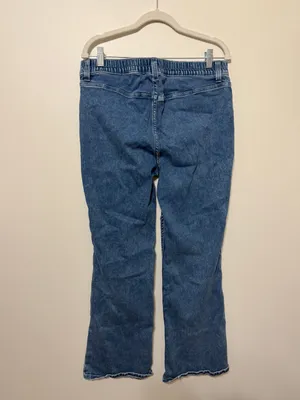 Aerie Pull On Baby Flare Jeans Size Large Medium Blue Stretch Retro Boho 90s thumbnail 5