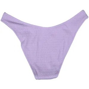 J. Crew Textured curved-waist‎ cheeky bikini bottom Dusty Mauve L NWT thumbnail 2