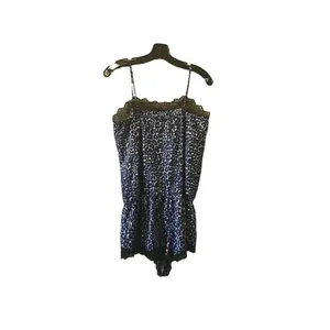 Victoria’s Secret Women's Animal Print Lace Trim Romper Outfit Large thumbnail 2
