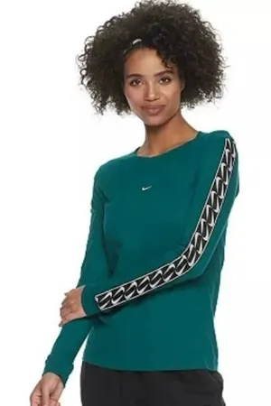 Nike Dark Teal Black White Blue Long Sleeve Gym Yoga Shirt Top XS women’s logo thumbnail 1