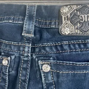 ￼Miss Me‎ Signature Skinny Crop Women’s Size 27 Western Biker Ankle Jeans thumbnail 10
