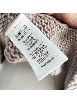 Nanette Lepore Cable Knit Mock Neck Sweater Beige Greige Coastal Cozy Size Small thumbnail 9