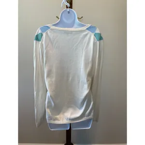 Tommy Hilfiger White Lightweight Argyle Sweater – Size L - 100% cotton thumbnail 2
