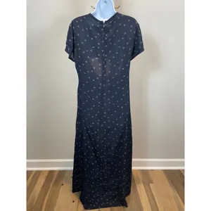 Rena Rowan for Saville Maxi Dress Size 6 Black White Circle Print 90s thumbnail 4